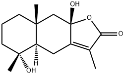 4,8-Dihydroxyeudesm-7(11)-en-12,8-olide Structure