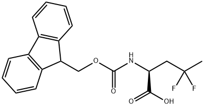 (S)-2-((((9H-Fluoren-9-yl)methoxy)carbonyl)amino)-4,4-difluo Structure