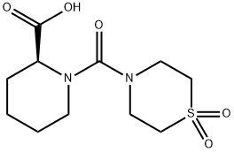 2-Piperidinecarboxylic acid, 1-[(1,1-dioxido-4-thiomorpholinyl)carbonyl]-, (2S)- Structure