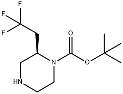 tert-butyl (R)-2-(2,2,2-trifluoroethyl)piperazine-1-carboxylate Struktur