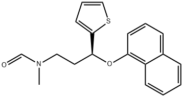 (S)-N-Methyl-N-(3-(naphthalen-1-yloxy)-3-(thiophen-2-yl)propyl)formamide/N-formyl-(S)-Duloxetine, 1243540-89-7, 结构式