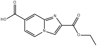 Imidazo[1,2-a]pyridine-2,7-dicarboxylic acid, 2-ethyl ester Struktur
