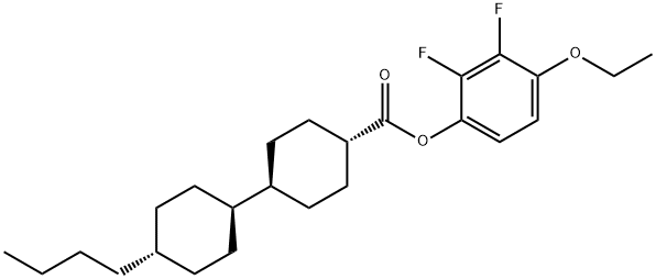 [1,1'-Bicyclohexyl]-4-carboxylic acid, 4'-butyl-, 4-ethoxy-2,3-difluorophenyl ester, (trans,trans)- Struktur