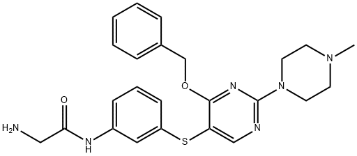 2-amino-N-[3-[[2-(4-methyl-1-piperazinyl)-4-(phenylmethoxy)-5-pyrimidinyl]thio]phenyl] Structure