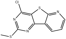 Pyrido[3',2':4,5]thieno[3,2-d]pyrimidine, 4-chloro-2-(methylthio)- Struktur