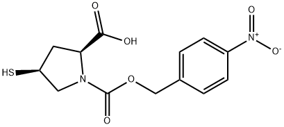 1,2-Pyrrolidinedicarboxylic acid, 4-mercapto-, 1-[(4-nitrophenyl)methyl] ester, (2S,4S)- Struktur