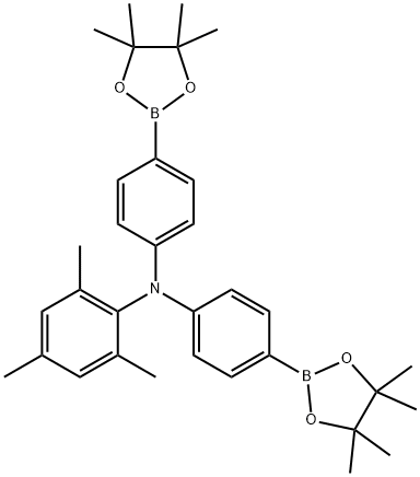 Benzenamine, 2,4,6-trimethyl-N,N-bis[4-(4,4,5,5-tetramethyl-1,3,2-dioxaborolan-2-yl)phenyl]-, 1282616-14-1, 结构式