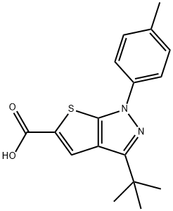 3-(tert-Butyl)-1-(p-tolyl)-1H-thieno[2,3-c]pyrazole-5-carboxylic acid Struktur