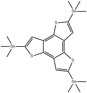 2,5,8-Tris(trimethylstannyl)benzo[1,2-b:3,4-b':5,6-b'']trithiophene Structure