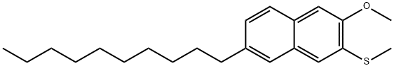 6-n-decyl-3-methylthio-2-methoxynaphthalene Structure