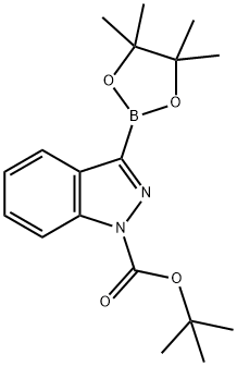 1-TERT-BUTYRONYCARBONYL-3-BORIC INDAZOLE PINACOL ESTER Structure