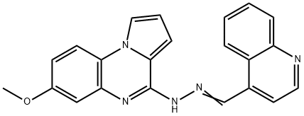 4-Quinolinecarboxaldehyde, 2-(7-methoxypyrrolo[1,2-a]quinoxalin-4-yl)hydrazone Structure
