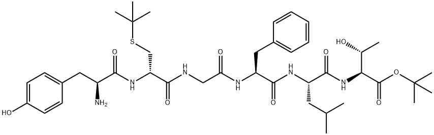 tyrosyl-cysteinyl(StBu)-glycyl-phenylalanyl-leucyl-threonyl(O-t-butyl), 131766-24-0, 结构式