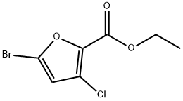 2-Furancarboxylic acid, 5-bromo-3-chloro-, ethyl ester Structure