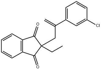 1H-Indene-1,3(2H)-dione, 2-[2-(3-chlorophenyl)-2-propen-1-yl]-2-ethyl- 化学構造式