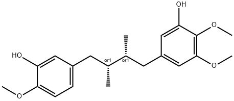 Phenol, 5-[(2R,3R)-4-(3-hydroxy-4-methoxyphenyl)-2,3-dimethylbutyl]-2,3-dimethoxy-, rel-,1333378-33-8,结构式