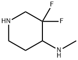 4-Piperidinamine, 3,3-difluoro-N-methyl- 结构式