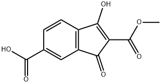 3-hydroxy-2-(methoxycarbonyl)-1-oxo-1H-indene-6-carboxylic acid, 1343511-51-2, 结构式