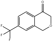 1H-2-Benzopyran-4(3H)-one, 7-(trifluoromethyl)- 化学構造式