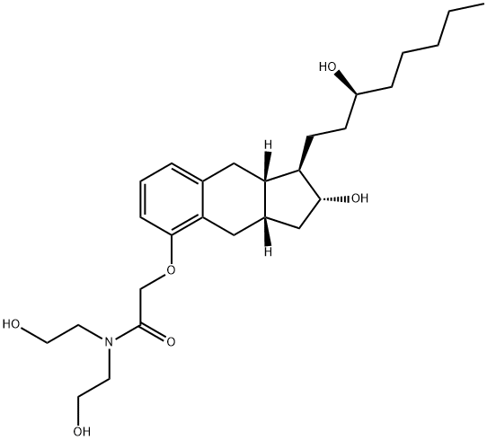 Acetamide, 2-[[(1R,2R,3aS,9aS)-2,3,3a,4,9,9a-hexahydro-2-hydroxy-1-[(3S)-3-hydroxyoctyl]-1H-benz[f]inden-5-yl]oxy]-N,N-bis(2-hydroxyethyl)- Structure