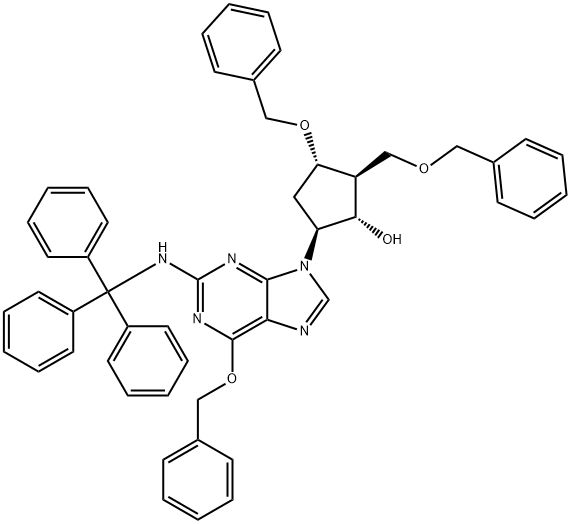1345339-53-8 (1S,2S,3S,5S)-5-[(2-三苯基甲基氨基)-6-(苯基甲氧基)-9H-嘌呤-9-基]-3-(苯基甲氧基)-2-[(苯基甲氧基)甲基]环戊醇