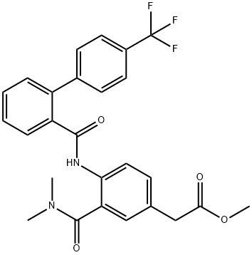 methyl 2-(3-(dimethylcarbamoyl)-4-(4'-(trifluoromethyl)biphenyl-2-ylcarboxamido)phenyl)acetate Structure