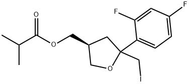 Propanoic acid, 2-methyl-, [(3S)-5-(2,4-difluorophenyl)tetrahydro-5-(iodomethyl)-3-furanyl]methyl ester Structure
