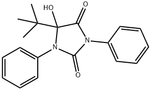 2,4-Imidazolidinedione, 5-(1,1-dimethylethyl)-5-hydroxy-1,3-diphenyl- Struktur