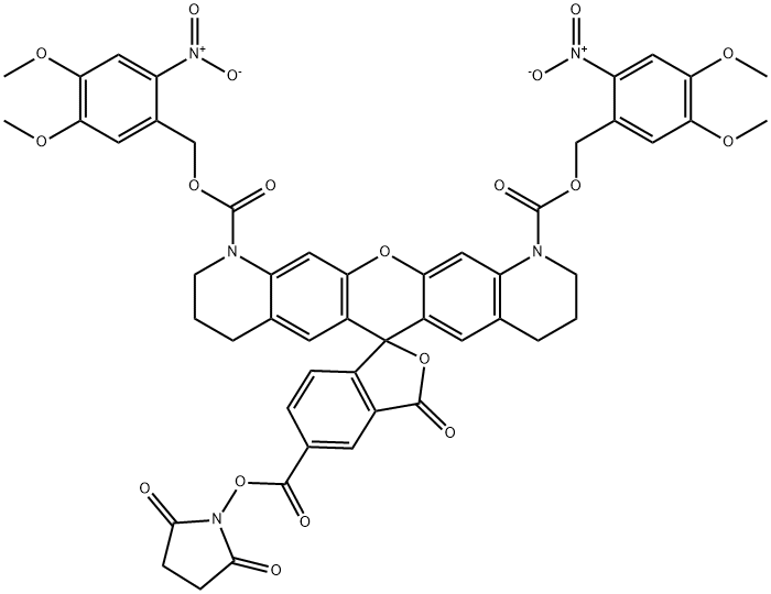 ortho-nitroveratryloxycarbonyl-Q-rhodamine-5-succinimidyl ester Struktur
