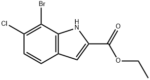 1H-Indole-2-carboxylic acid, 7-bromo-6-chloro-, ethyl ester Struktur