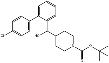 1-Piperidinecarboxylic acid, 4-[(4'-chloro[1,1'-biphenyl]-2-yl)hydroxymethyl]-, 1,1-dimethylethyl ester Struktur