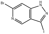 6-ブロモ-3-ヨード-1H-ピラゾロ[4,3-C]ピリジン 化学構造式