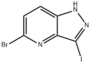 5-ブロモ-3-ヨード-1H-ピラゾロ[4,3-B]ピリジン 化学構造式