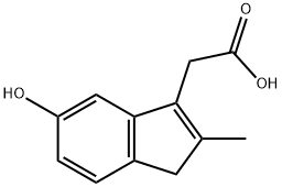 2-(5-hydroxy-2-methyl-1H-inden-3-yl)acetic acid Struktur