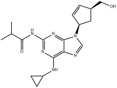 Propanamide, N-[6-(cyclopropylamino)-9-[(1R,4S)-4-(hydroxymethyl)-2-cyclopenten-1-yl]-9H-purin-2-yl]-2-methyl-