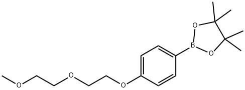 2-(4-(2-(2-methoxyethoxy)ethoxy)phenyl)-4,4,5,5-tetramethyl-1,3,2-dioxaborolane Struktur