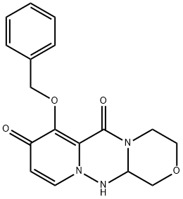 7-(Benzyloxy)-3,4,12,12a-tetrahydro-1H-[1,4]oxazino[3,4-c]pyrido[2,1-f][1,2,4]triazine-6,8-dione Struktur