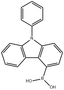 (9-苯基-9H-咔唑-4-基)硼酸, 1370555-65-9, 结构式