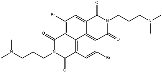 4,9-Dibromo-2,7-bis(3-(dimethylamino)propyl)benzo[lmn][3,8]phenanthroline-1,3,6,8(2H,7H)-tetraone Struktur