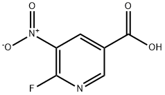 3-Pyridinecarboxylic acid, 6-fluoro-5-nitro- Struktur