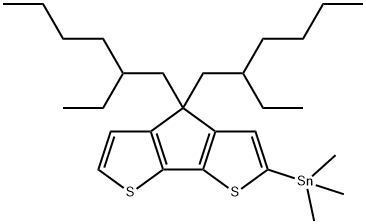 [4,4-双(2-乙基己基)-4H-环戊二烯[2,1-b:3,4-b']二噻吩-2-基]三甲基-锡烷,1380238-73-2,结构式