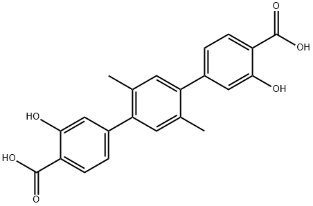 3,3''-dihydroxy-4''-(methoxycarbonyl)-2',5'-dimethyl-[1,1':4',1''-terphenyl]-4-carboxylic acid Struktur