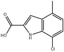 7-chloro-4-methyl-1H-indole-2-carboxylic acid 化学構造式