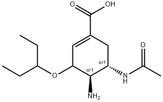 5-(乙酰氨基)-4-氨基-3-(1-乙基丙氧基)-1-环己烯-1-羧酸, 1391047-93-0, 结构式