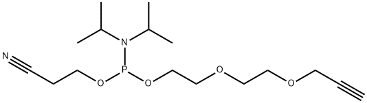 Propargyl-PEG3-1-O-(b-cyanoethyl-N,N-diisopropyl)phosphoramidite Structure