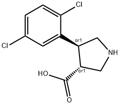 (TRANS-4-(2,5-DICHLORO-PHENYL)-PYRROLIDINE-3-CARBOXYLIC ACID, 1392266-43-1, 结构式