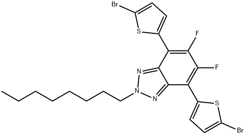 4,7-bis(5-bromothiophen-2-yl)-5,6-difluoro-2-C6-2H-benzo[d][1,2,3]triazole Struktur