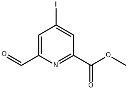2-Pyridinecarboxylic acid, 6-formyl-4-iodo-, methyl ester Struktur
