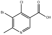 5-溴-4-氯-6-甲基吡啶-3-羧酸,1394042-74-0,结构式