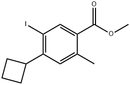 Benzoic acid, 4-cyclobutyl-5-iodo-2-methyl-, methyl ester Struktur